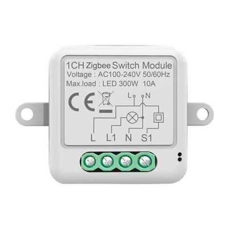 Module interrupteur ZigBee - Commande vocale et timer Installation invisible zéro feu - Domotique domestique - 1 voie (1/5)
