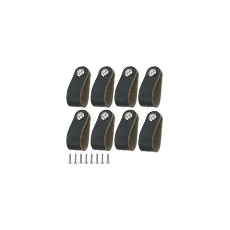 Maniglie per mobili in morbida similpelle PU – Set da 8 – Installazione facile con viti – Per armadi e cassetti moderni (1/4)