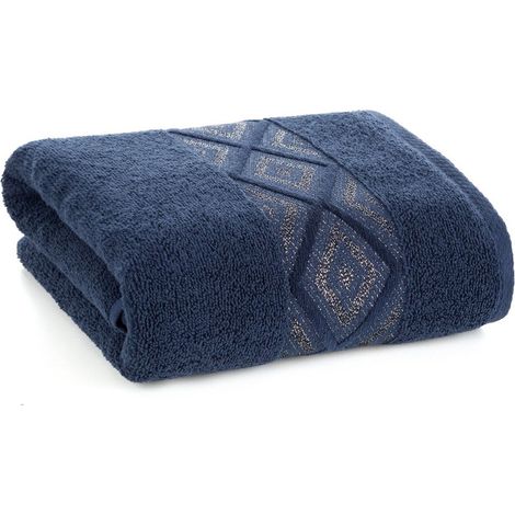 Asciugamano con filo azari lucido 50x90 blu navy (1/5)