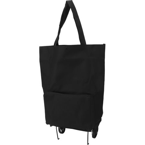 Chariot de courses pliable à roulettes, sac de rangement multifonctionnel en tissu, sac de courses portable noir