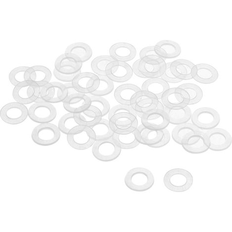 Rondelle Nylon Plat Joint Étanchéité M6 11mm OD 6mm ID 0.8mm Épaisseur pour Robinet Tuyau Eau Transparent Paquet de 50 (1/4)