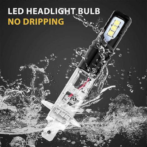 Kit de bombillas LED para faros delanteros DRL de luz alta, 2 unidades, H1, 6000K, blanco superbrillante, 6000LM (1/4)