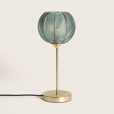 Lampada da Tavolo Metallo e Vetro Klimt Verde (1/5)