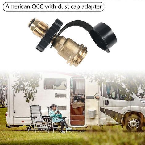 Adaptateur propane POL vers QCC1 pour une connexion sécurisée pour les barbecues en plein air en camping. (1/4)
