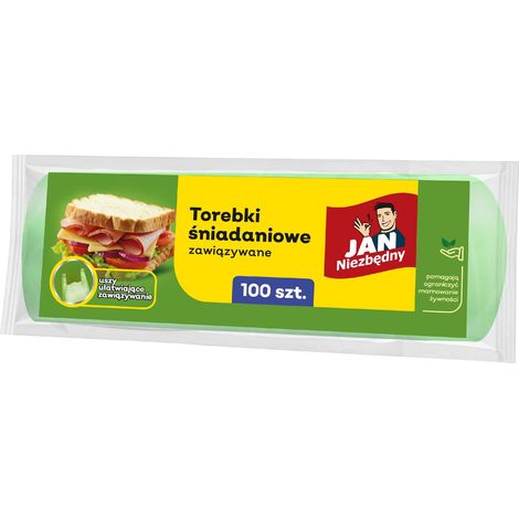 JAN NIEZBĘDNY Frühstücksbeutel zum Zubinden - Folie 1 Packung - 100 Stück