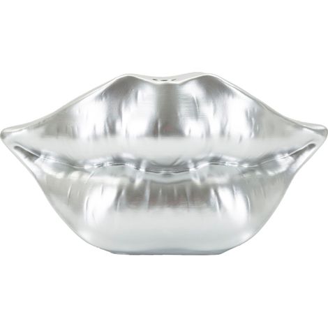 Vase décoratif en résine argent, 23 x 8 x 12 cm, Mouth Lip Silver (1/5)