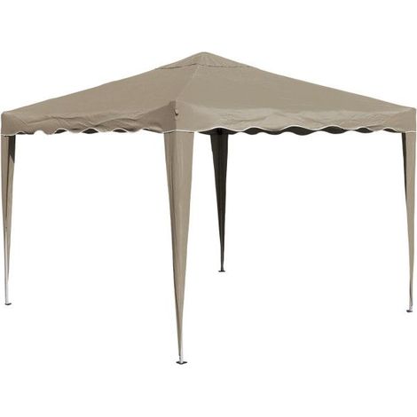 Tonnelle / Pavillon pliable en métal beige 300 x 300 x 260 cm