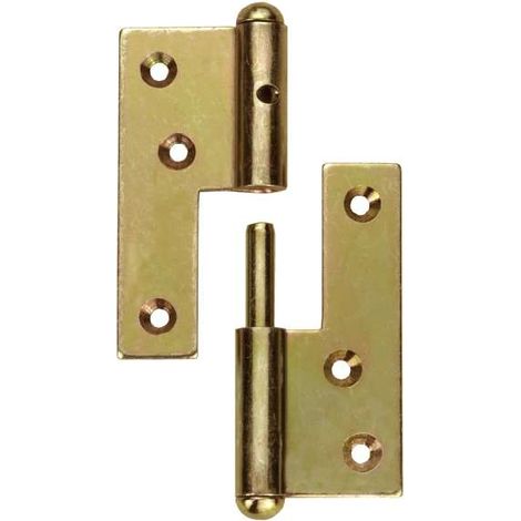 Cerniere sfilabili sinistra 80 mm. - zincate giallo - 1 pz.