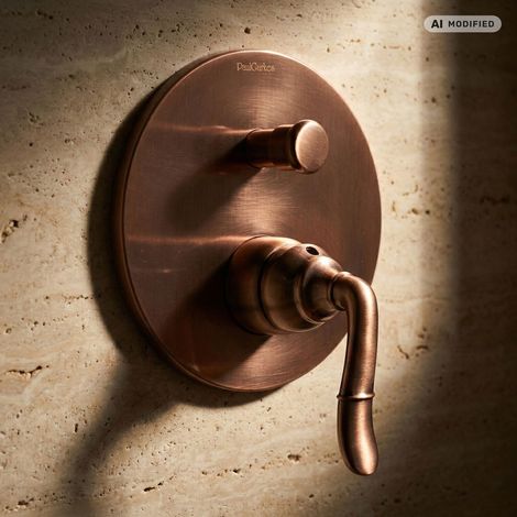 PaulGurkes Unterputz Armatur Kupfer Rote Bronze 2-Wege Mischbatterie Retro (1/4)