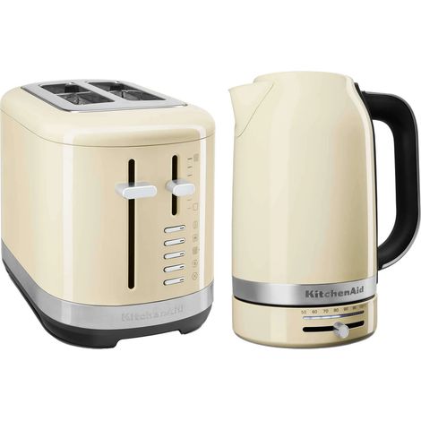 KitchenAid Breakfast Suite Almond Cream 1.7L Kettle and 2 Slice Toaster Set (1/5)