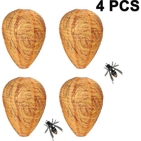 Lot de 4 répulsifs anti-guêpes imperméables et suspendus, en tissu non toxique, pour la maison et le jardin - Jaune (1/4)