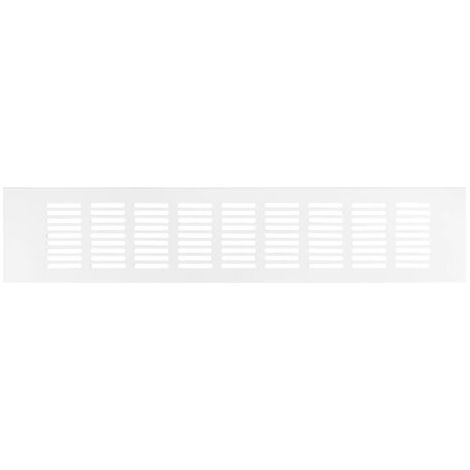 QORVA-Grille de ventilation blanche 50 x 400 mm, 1 grille décorative en alliage d'aluminium, grille de ventilation, grille de dissipation thermique (1/5)