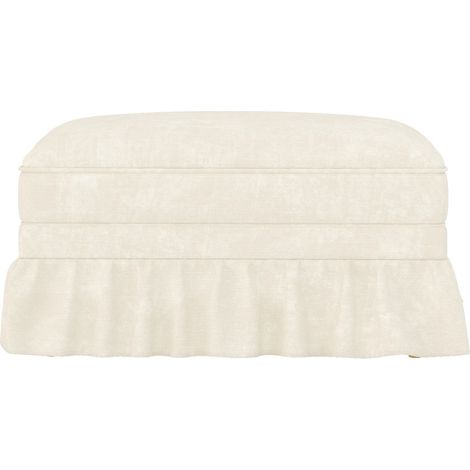 Tabouret de bar en chenille Textile-blanc-housse déhoussable avec repose-pieds intégré-90x56,5x49cm (1/5)
