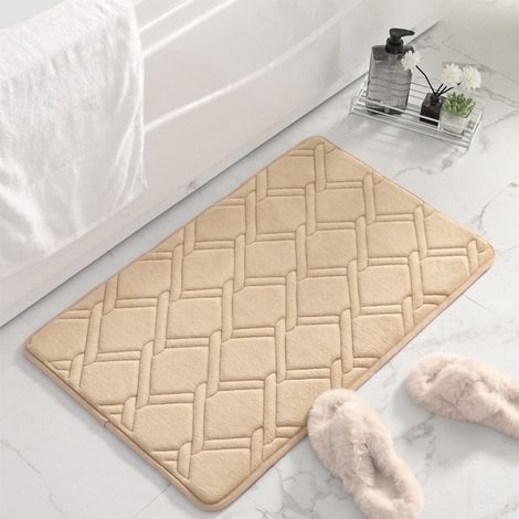 Tapis De Bain - Mousse À Mémoire De Forme - Absorbant Et Anti-Dérapant - Pour Salle De Bain Douche Baignoire - 40 X 60 Cm - 1 Pièce (1/5)