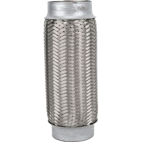2,5" x 8" Edelstahl-Auspuffrohr mit flexiblem Universalgelenk für PKW - Crezuo