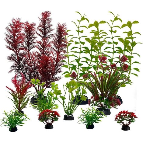 11 Pièces Plantes Artificielles pour Aquarium et Terrarium, Décoration Aquatique et Réptilienne - AUTRES (1/3)