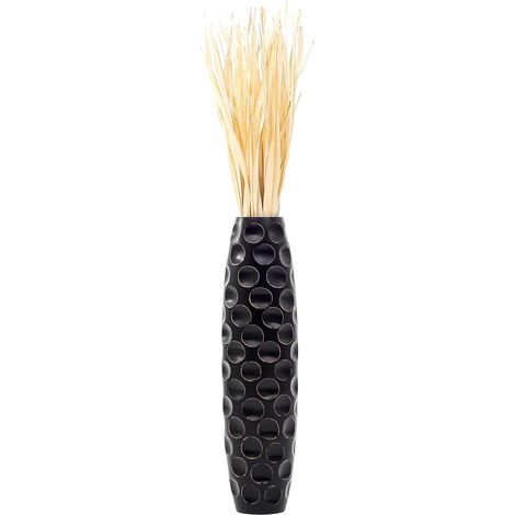 Vaso da Terra in Legno Decorativo Boho Alto Nero 70 cm (1/5)