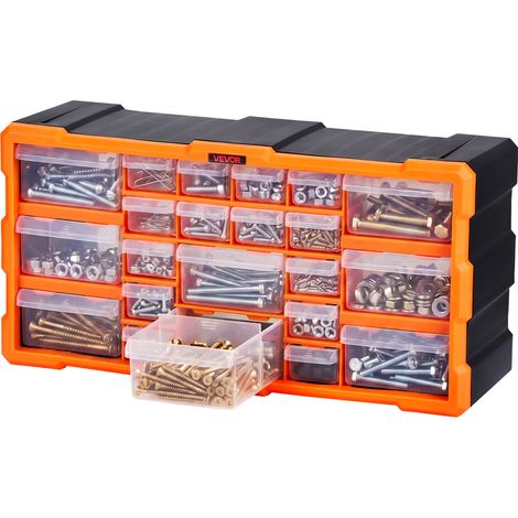 VEVOR Organizer per Minuteria a 22 Cassetti, Cassettiera Porta Minuteria Impilabile, Contenitore da Parete per Viti, Bulloni, Ferramenta e Componenti piccoli, Ideale per Garage, Casa e Laboratorio (1/5)