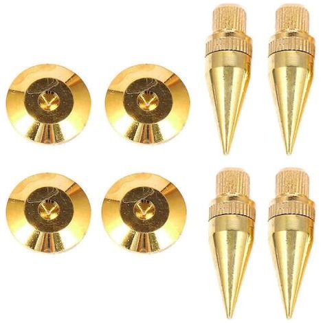 4pcs M6 36mm Or Plaqué Cuivre Isolation Spike Base Pad Pour Haut-Parleur Amplificateur (1/5)