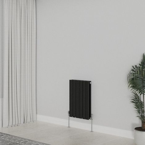 WarmeHaus Horizontal 600x408mm Flat Panel Radiator Black Double (1/5)