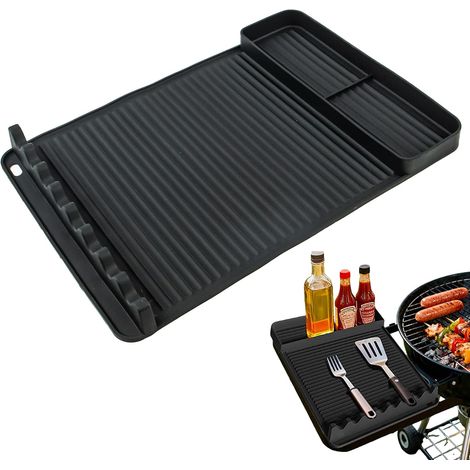 Tapis de cuisson en silicone antidérapant, compatible lave-vaisselle, accessoire de barbecue pour grils à gaz et électriques, tapis de cuisson robuste et réutilisable, noir (1/5)