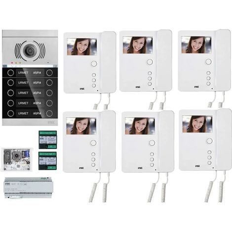 Urmet kit Videocitofonico 6 famiglie Alpha - incasso 2 file