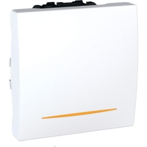 Interrupteur bipolaire lumineux 16A blanc 2M à encastrer (sans support ni plaque) bornes a vis UNICA