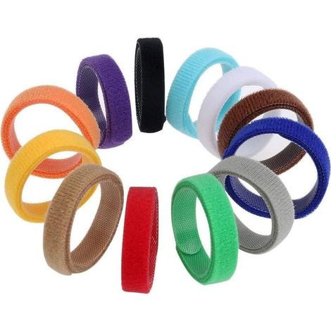 Lot de 12 Collier Chiot 12 Couleurs Collier ID d'Identification Réglable Ruban Auto-adhésif pour Chiot, 10mm200mm (1/5)