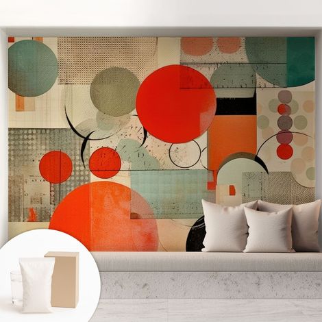 Carta Da Parati Con Design Moderno - Per Rinnovamento Rapido - Non-Woven - Per Interni Moderni Astrazione colorata 208x146 cm (1/5)