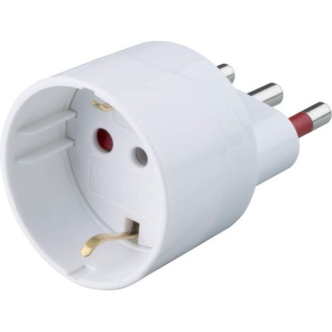 Adattatore semplice schuko 16a rosi 2p+t - prese 10 2p+t, col. bianco