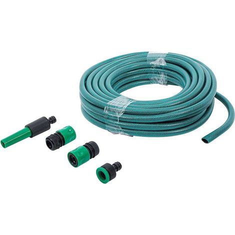 Tuyau d Arrosage 15 m 1/2 - PVC, avec Pulvérisateur et Raccord d Accouplement - Pratique et Résistant - D-Work