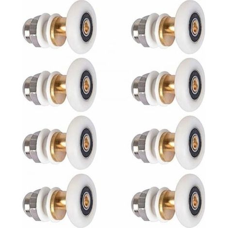 Roulettes de porte de douche de coulissante de remplacement diamètre de roue 27 mm 8 pièces (1/4)