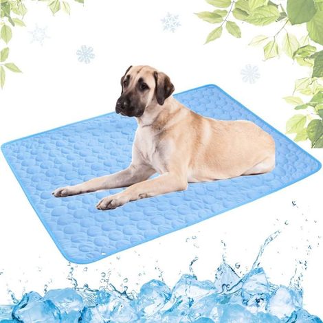 Tapis rafraîchissant pour animaux de compagnie, tapis rafraîchissant portable pour l'été (bleu, 100 x 150 cm)