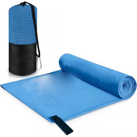 Serviette microfibre à séchage rapide, super absorbante, ultra compacte pour randonnée, salle de sport, plage, natation (1/5)