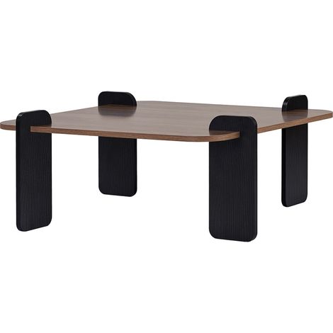 TASI - Table basse carrée effet noyer 90x90 cm