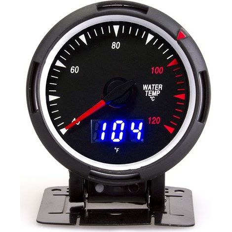 Medidor de temperatura del agua de 2,5 pulgadas, 40-120 ℃ - Pantalla LCD - Universal para coche, 12 V CC (1/5)
