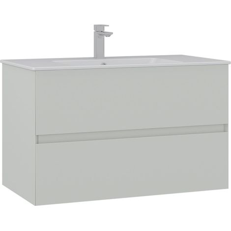Meuble Vasque "Nest 91 v2" - 91 x 51 x 55 cm - Matte Cashmere (1/3)