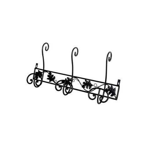 Attaccapanni a muro metallo 3 posti nero toni cm 63x10x31