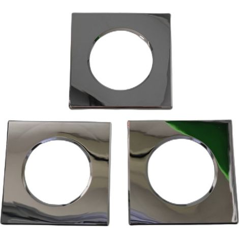 3 Pezzi Coperchi Quadrati Argento Cromato Per Faretti Led FP8705W