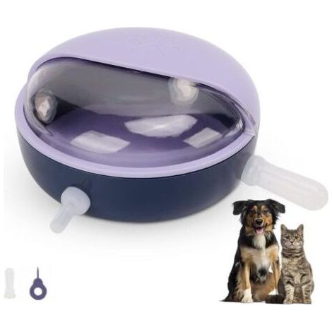 Mangeoire Allaitement Chiot Chatons Lapins 5 Tétines Silicone Violet Bol Lait (1/4)