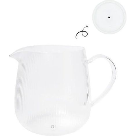 Carafe à jus côtelée à motif rayé pour verre de 800 ml, collection Bastion (1/2)