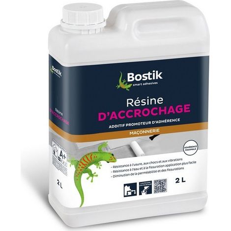 Bostik – Résine d'accrochage 2L – Renforce la résistance à l'eau et à la fissuration – Adhérence maximale pour intérieur et extérieur