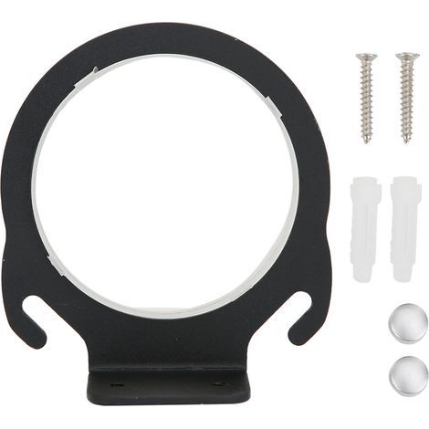 Support mural pour sèche-cheveux en aluminium léger, sans trous, accessoire de rangement pour salle de bain (Organisateur 9481BS noir mat) (1/5)