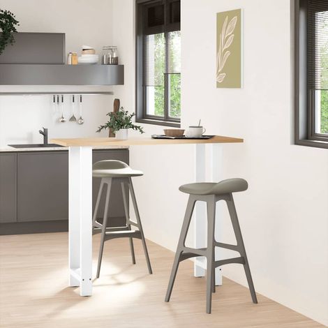Pieds de table de bar Blanc 2 pièces 40 x (110-111) cm Acier (1/5)