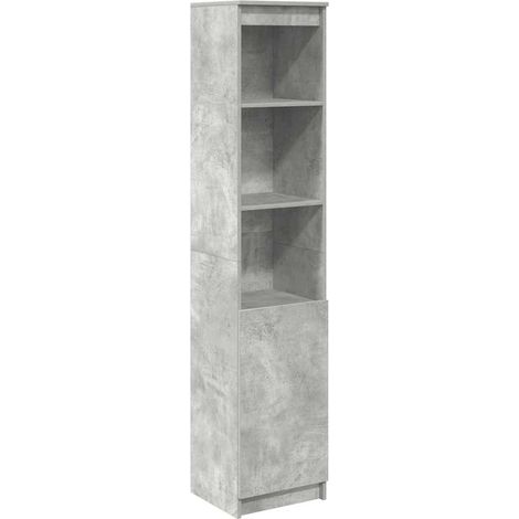 Maison La Vie - Buffet haut pour salon - Meuble de rangement gris béton 37,5x35x180 cm bois d'ingénierie bu1252 (1/5)
