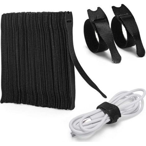 Packung mit 120 Nylon-Kabelbindern, [200 mm x 12 mm] – Schwarz (1/4)