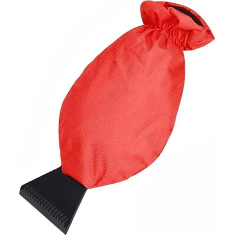 Grattoir Pare Brise Voiture, Grattoir Vitre Voiture avec Gant, Grattoir à Neige pour Voiture, Raclette Voiture Pour le Déneigement et le Givre des Pare-Brise et Des Fenêtres (Rouge) (1/5)
