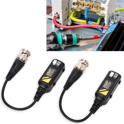 Émetteur-récepteur audio/vidéo passif haute définition 8 MP avec balun BNC, via câble UTP RJ45 et connecteur AHD/TVI/CVI/CVBS (1/5)