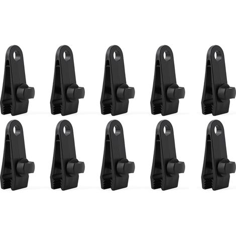 10 Pinces Bache Noir pour Fixation Tente Piscine Auvent et Camping (1/5)