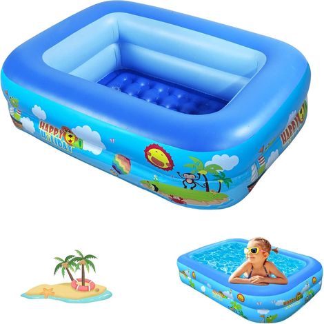 Piscina Gonfiabile per Bambini da Giardino Blu 105 x 75 x 30 cm (1/5)